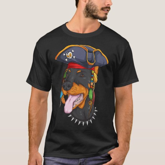 Funny Halloween Doberman Costume Beängstigend Pira T-Shirt (Vorderseite)