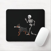 Funny Halloween Doberman Nscher and Skeleton Mousepad (Mit Mouse)