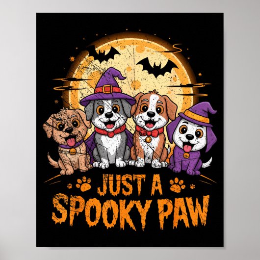 Funny Halloween Dog Ghost Costume Puppy Just A Sok Poster (Vorne)