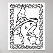 Funny Halloween Dragon Coloring Page Poster (Vorne)