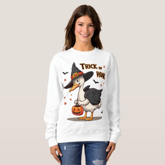 Funny Halloween Duck Costume Trick Honk Trick oder Sweatshirt (Vorne ganz)