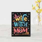 Funny Halloween Ehefrau Hexe Mama Karte (Gelbe Blume)