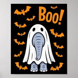 Funny Halloween Elephant Boo Ghost Kostümbäder Poster