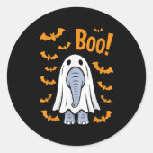 Funny Halloween Elephant Boo Ghost Kostümbäder Runder Aufkleber (Vorderseite)