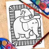 Funny Halloween Elephant Coloring Page Poster