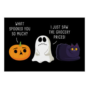 Funny Halloween & Erntedank Inflation Graphic Poster