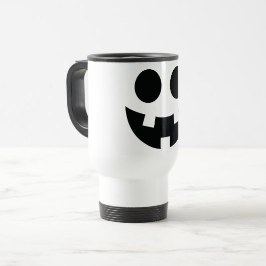 Funny Halloween Face Bumkin Smile Reisebecher (Vorderseite Links)
