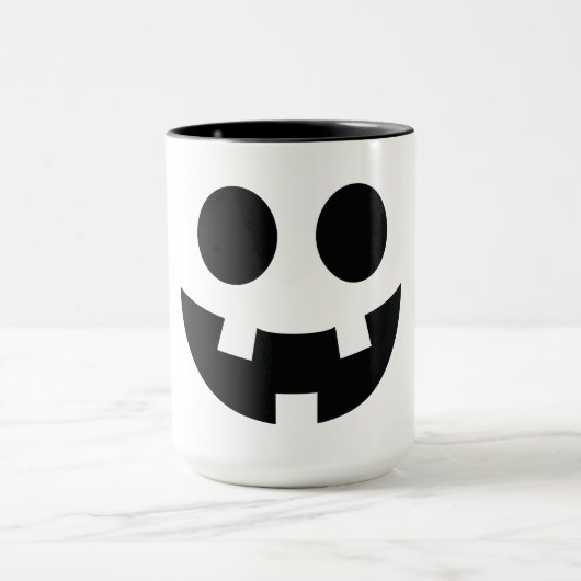 Funny Halloween Face Bumkin Smile Tasse (Zentrum)