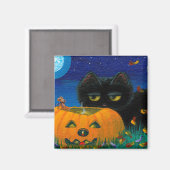 Funny Halloween Fall Cat Mouse Art Creationarts Magnet (Vorderseite/Rückseite)