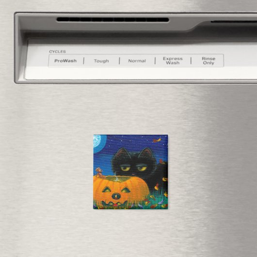 Funny Halloween Fall Cat Mouse Art Creationarts Magnet (In Situ (Geschirrspüler))