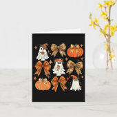 Funny Halloween Fall Coquette Bow Pumpkin Niedlich Karte (Gelbe Blume)