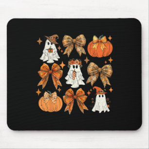 Funny Halloween Fall Coquette Bow Pumpkin Niedlich Mousepad