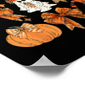 Funny Halloween Fall Coquette Bow Pumpkin Niedlich Poster (Ecke)