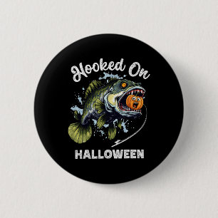 Funny Halloween Fishing Boys Mens Zombie B Fish Pu Button