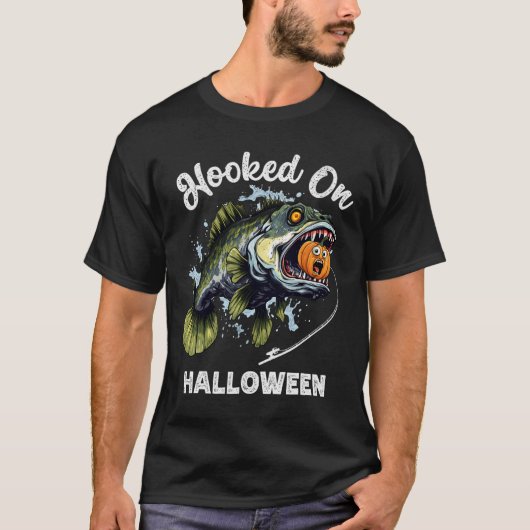 Funny Halloween Fishing Boys Mens Zombie B Fish Pu T-Shirt (Vorderseite)