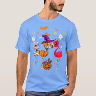 Funny Halloween Flamingo Flamingoween Witch Vampir T-Shirt