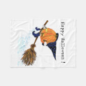 Funny Halloween Fleece Blanket Hexenkürbis (Vorderseite (Horizontal))