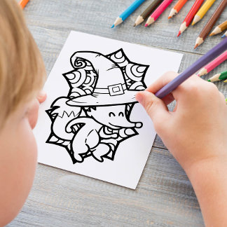 Funny Halloween Fox Tancing Coloring Page Poster