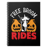 Funny Halloween Free Broom Rides Hexenkürbis Notizblock (Vorderseite)