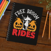 Funny Halloween Free Broom Rides Hexenkürbis Notizblock