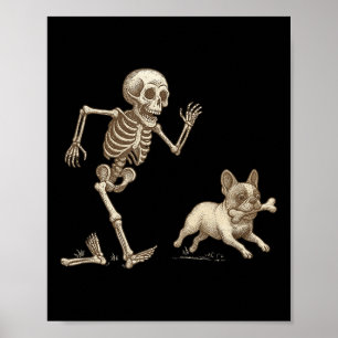 Funny Halloween French Bulldog Skeleton Soky Seaso Poster