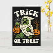 Funny Halloween Gamer Pixel Kids Trick oder Treat  Karte (Gelbe Blume)