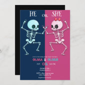 Funny Halloween Gender-Enthüllung Einladung (Vorne/Hinten)