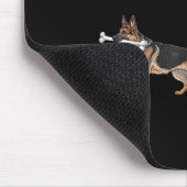 Funny Halloween German Shepherd and Skeleton Mousepad (Ecke)