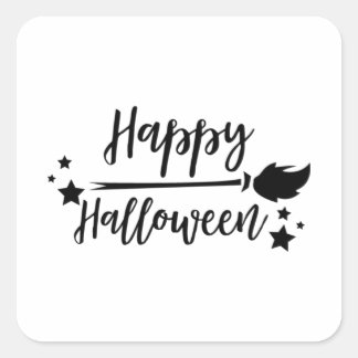 Funny Halloween Geschenke - Happy Halloween Quadratischer Aufkleber