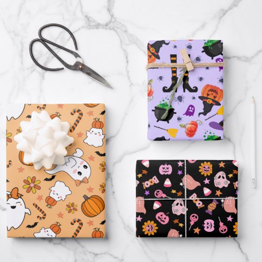 Funny Halloween Geschenkpapier Set (Vorderseite)