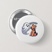 Funny Halloween Ghost Airedale Terrier Boop Lazy C Button (Vorne & Hinten)