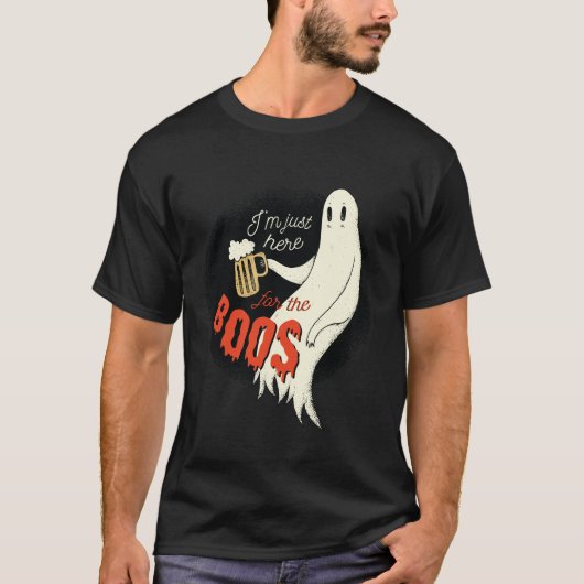 Funny Halloween GHOST BIER Hier für das BOOS T-Shirt (Vorderseite)