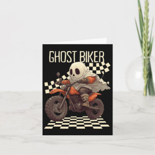 Funny Halloween Ghost Biker auf Motorrad Karte