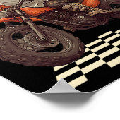 Funny Halloween Ghost Biker auf Motorrad Poster (Ecke)