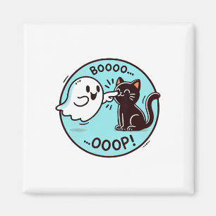 Funny Halloween Ghost Black Cat Boop Easy Lazy Cos Magnet