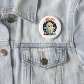 Funny Halloween Ghost Boo in Galaxy Button (Beispiel)