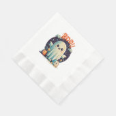 Funny Halloween Ghost Boo in Galaxy Serviette (Ecke)