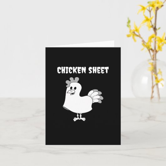 Funny Halloween Ghost Boo Sheet Pucken Hühnerblatt Karte (Gelbe Blume)