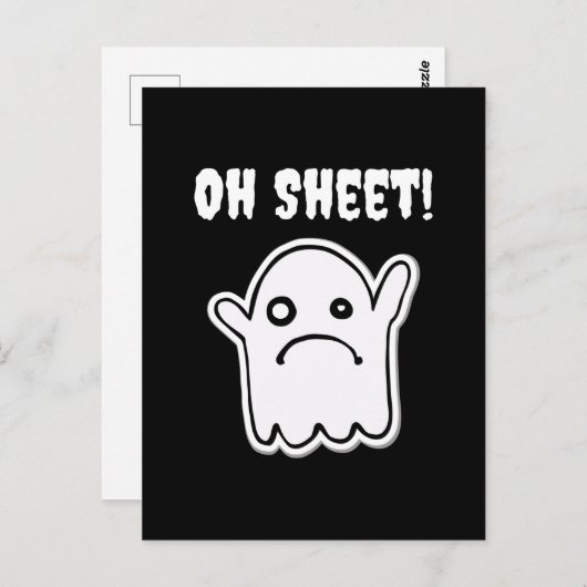 Funny Halloween Ghost Boo Sheet Puff Oh Sheet Postkarte (Vorne/Hinten)