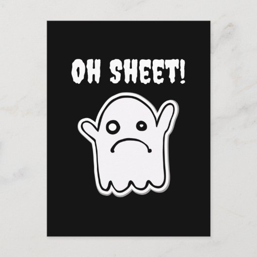 Funny Halloween Ghost Boo Sheet Puff Oh Sheet Postkarte (Vorderseite)
