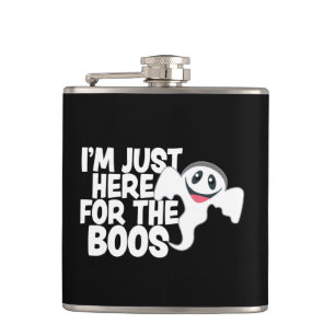 Funny Halloween Ghost Boos Pun Flachmann