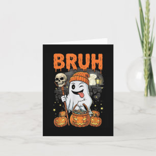 Funny Halloween Ghost Bruh Candy Ghost Costume Men Karte