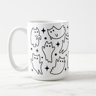 Funny Halloween Ghost Cat Für Katzen LoverMug Kaffeetasse