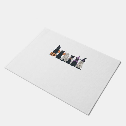 Funny Halloween Ghost Cat Spooky Black Cat Lover Fußmatte (Schrägansicht)