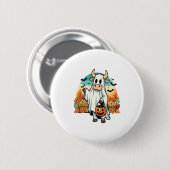 Funny Halloween Ghost Cow Button (Vorne & Hinten)
