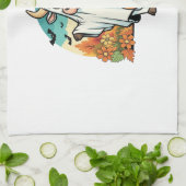 Funny Halloween Ghost Cow Geschirrtuch (Gefaltet)