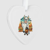 Funny Halloween Ghost Cow Ornament (Vorderseite)
