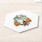 Funny Halloween Ghost Cow Untersetzer (angewinkelt)