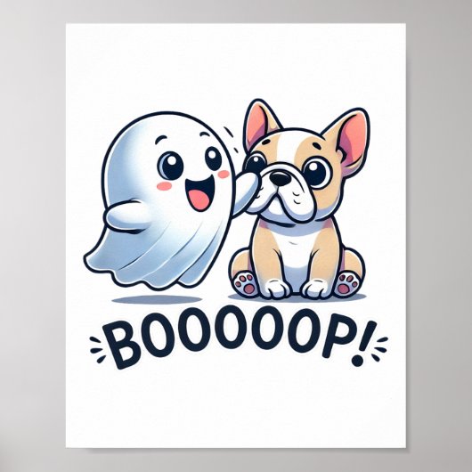 Funny Halloween Ghost French Bulldog Boop Easy Laz Poster (Vorne)