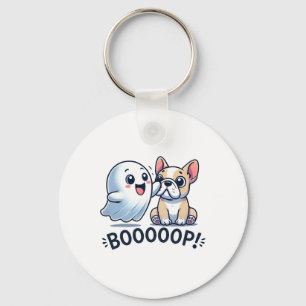 Funny Halloween Ghost French Bulldog Boop Easy Laz Schlüsselanhänger